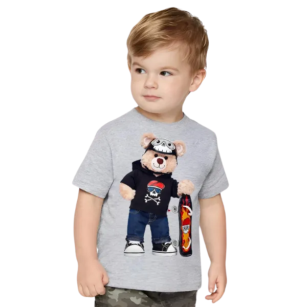 TEDDY BEAR SKATEBOARD KIDS T SHIRT