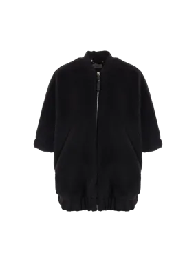 Teddy Full-Zip Wool Cape