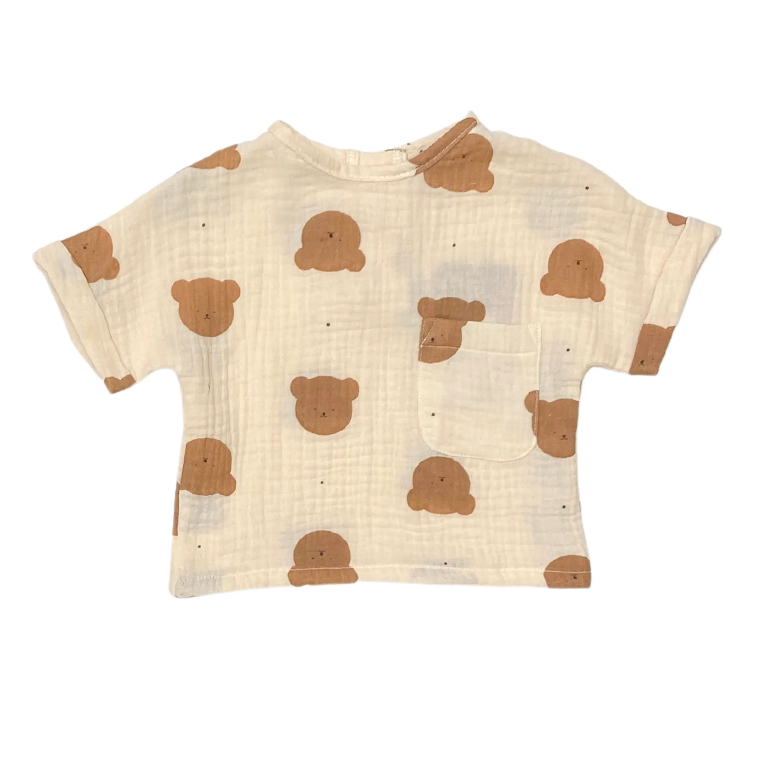 Teddy Organic Cotton Muslin Short & T-Shirt Set