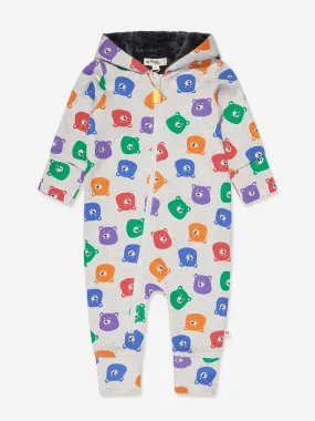 The Bonnie Mob Baby Bears Faux Fur Lined Onesie in Multicolour