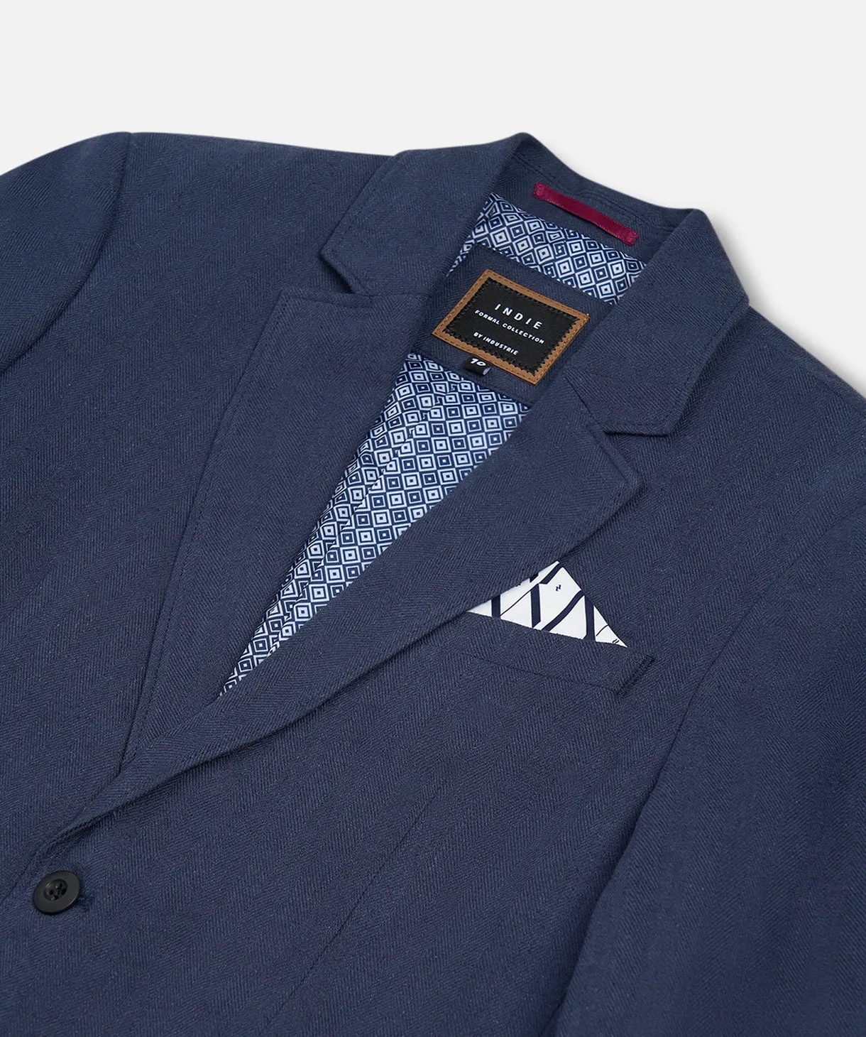 The Palermo Herringbone Blazer - Dk Navy