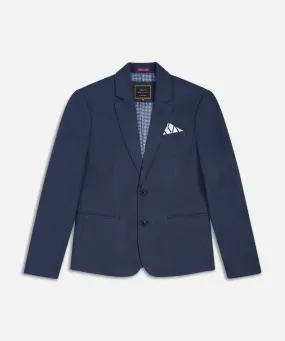 The Palermo Herringbone Blazer - Dk Navy