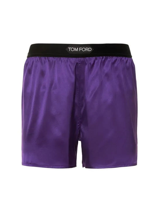 Tom Ford   Logo silk satin mini shorts 