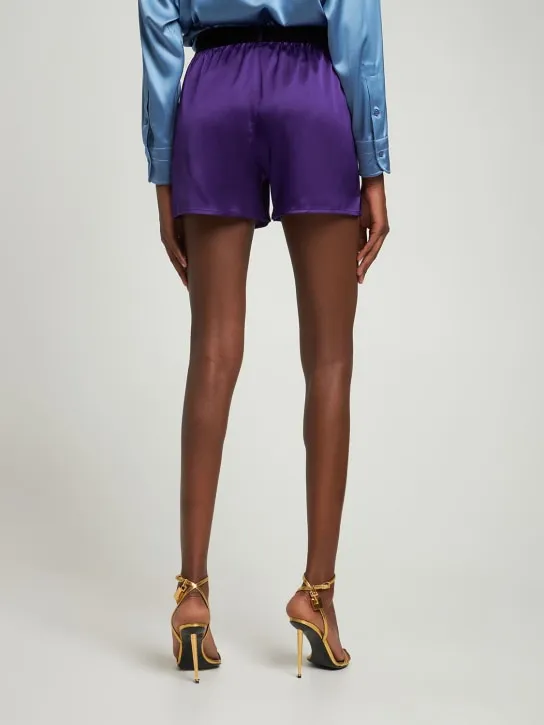 Tom Ford   Logo silk satin mini shorts 