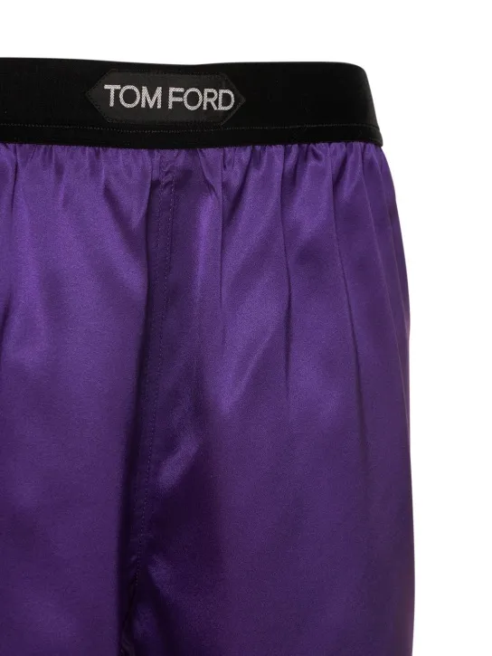 Tom Ford   Logo silk satin mini shorts 