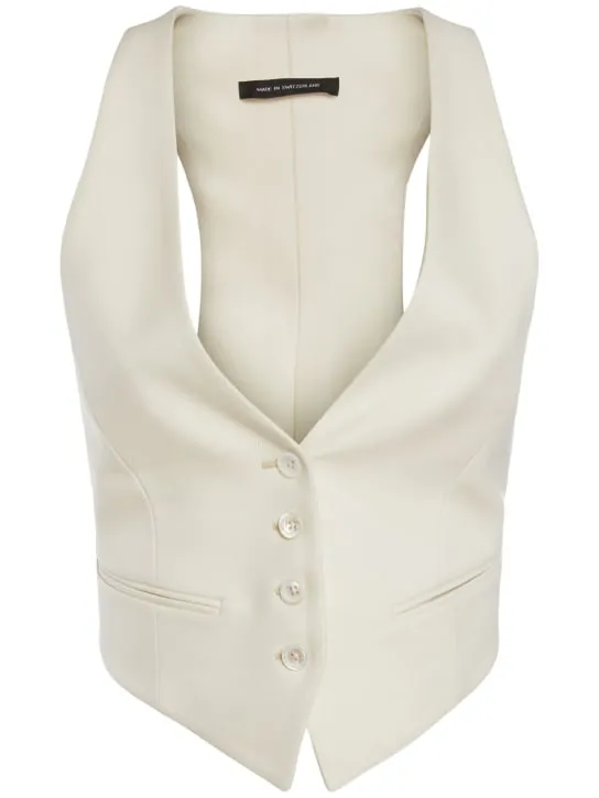 Tom Ford   Wool &amp; silk twill racerback waistcoat 