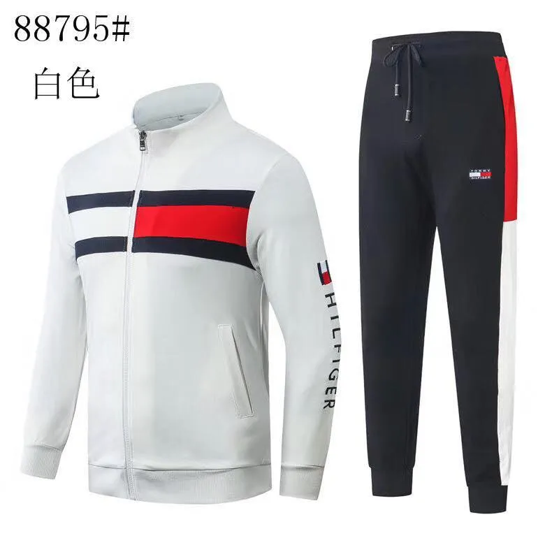 Tommy Hilfiger Front Logo White Cotton Tracksuits