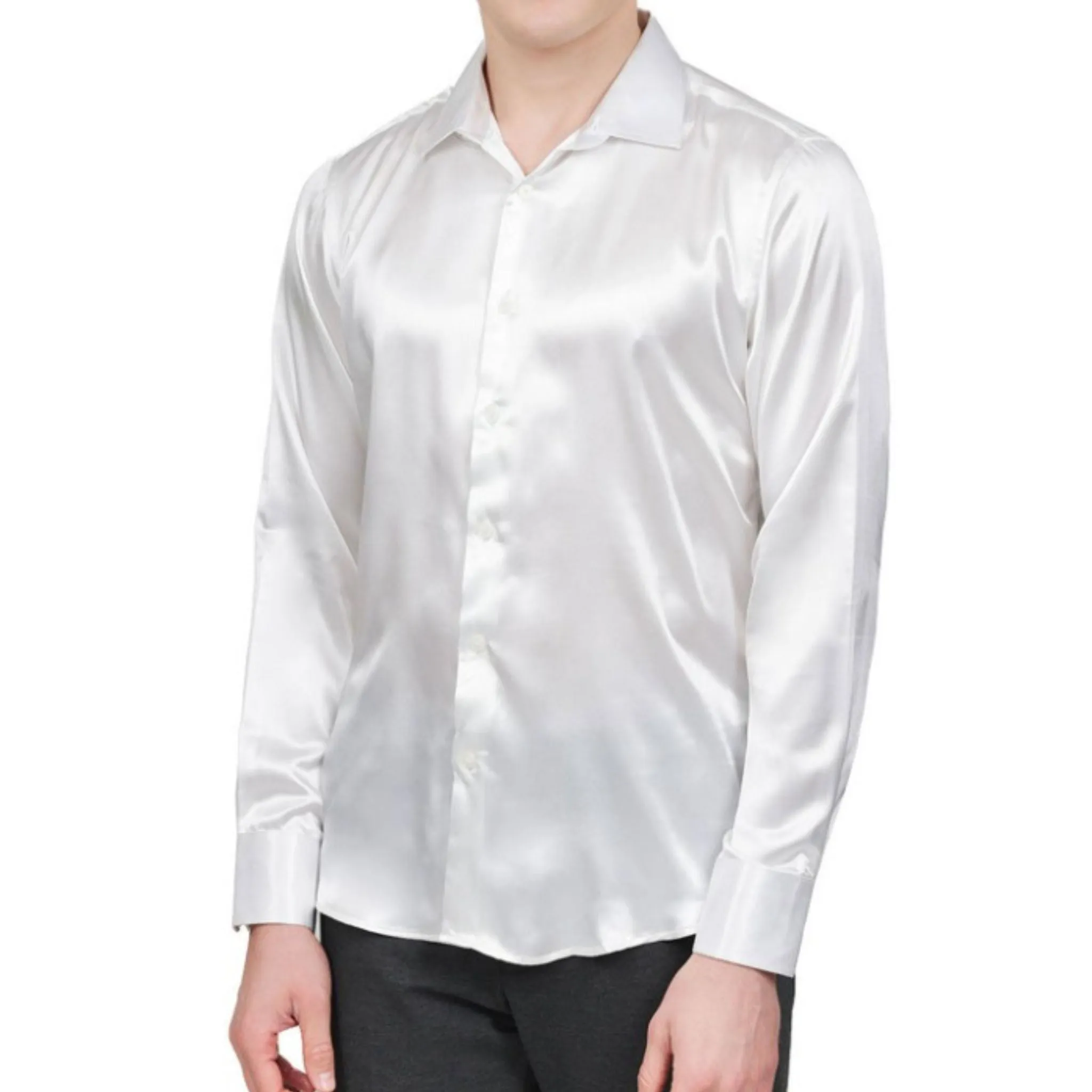 White Shiny Dress Shirt