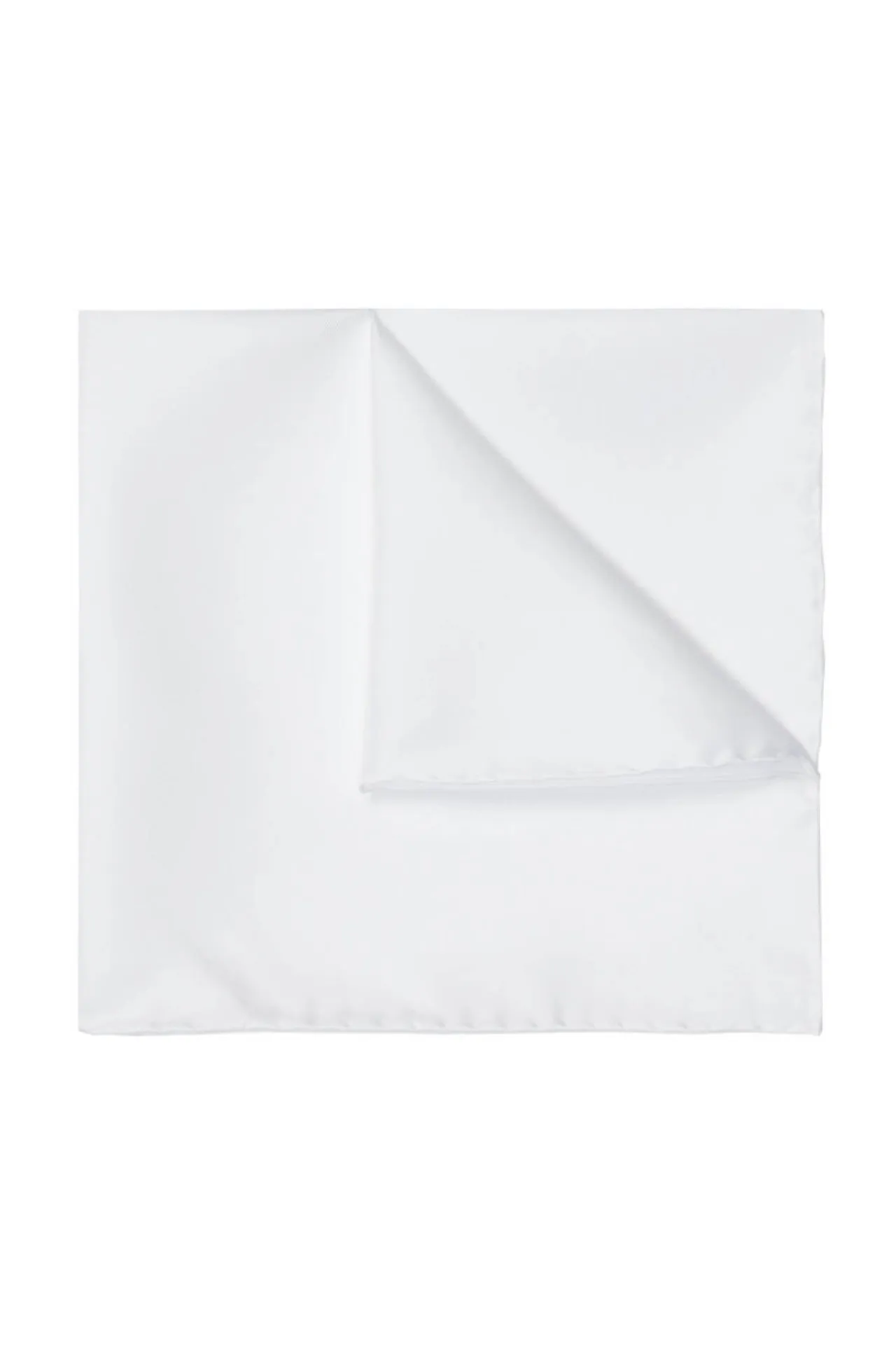 White Silk Pocket Square