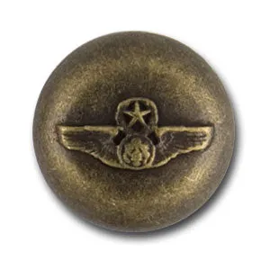 Winged Antique Gold Metal Blazer Button