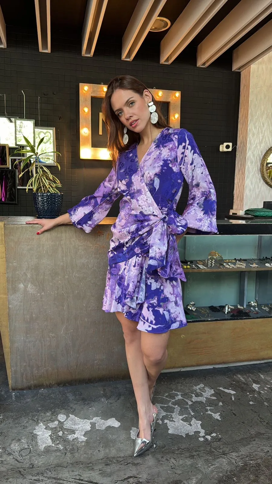 Wrap dress morado