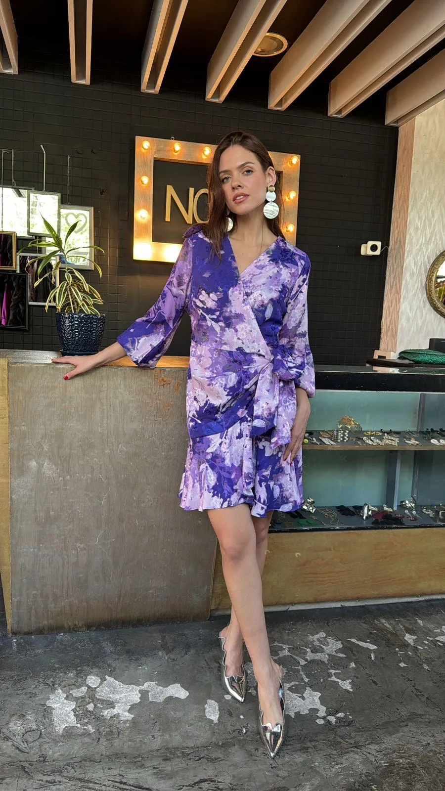 Wrap dress morado