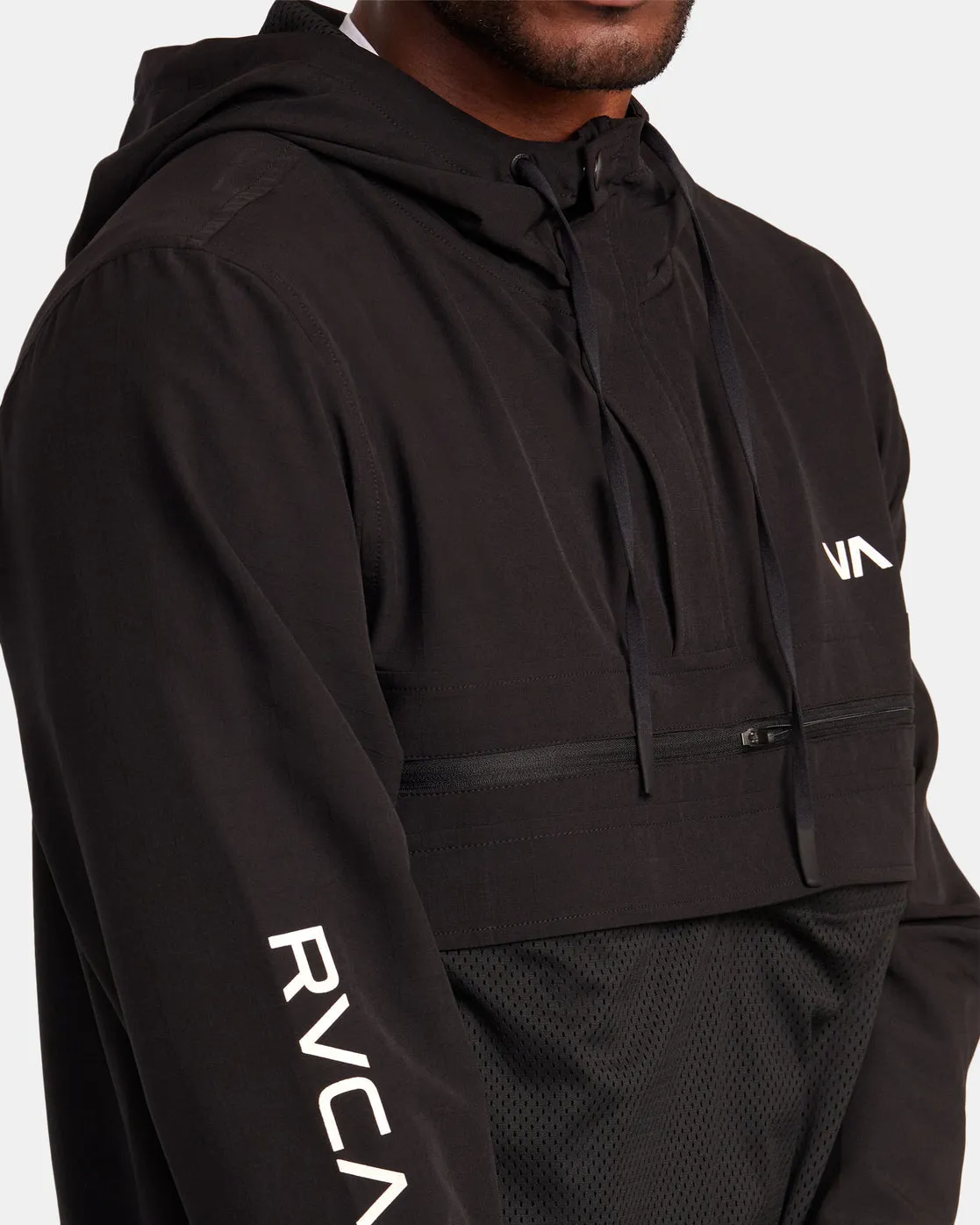 X Over Anorak Track Jacket - Black