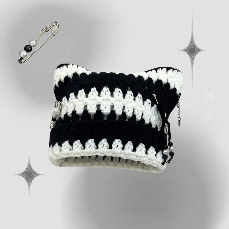 Y2k cat ears pin hat