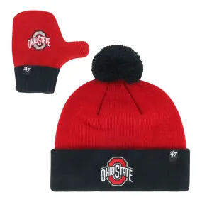 Youth Ohio State Buckeyes Knit Glove Set