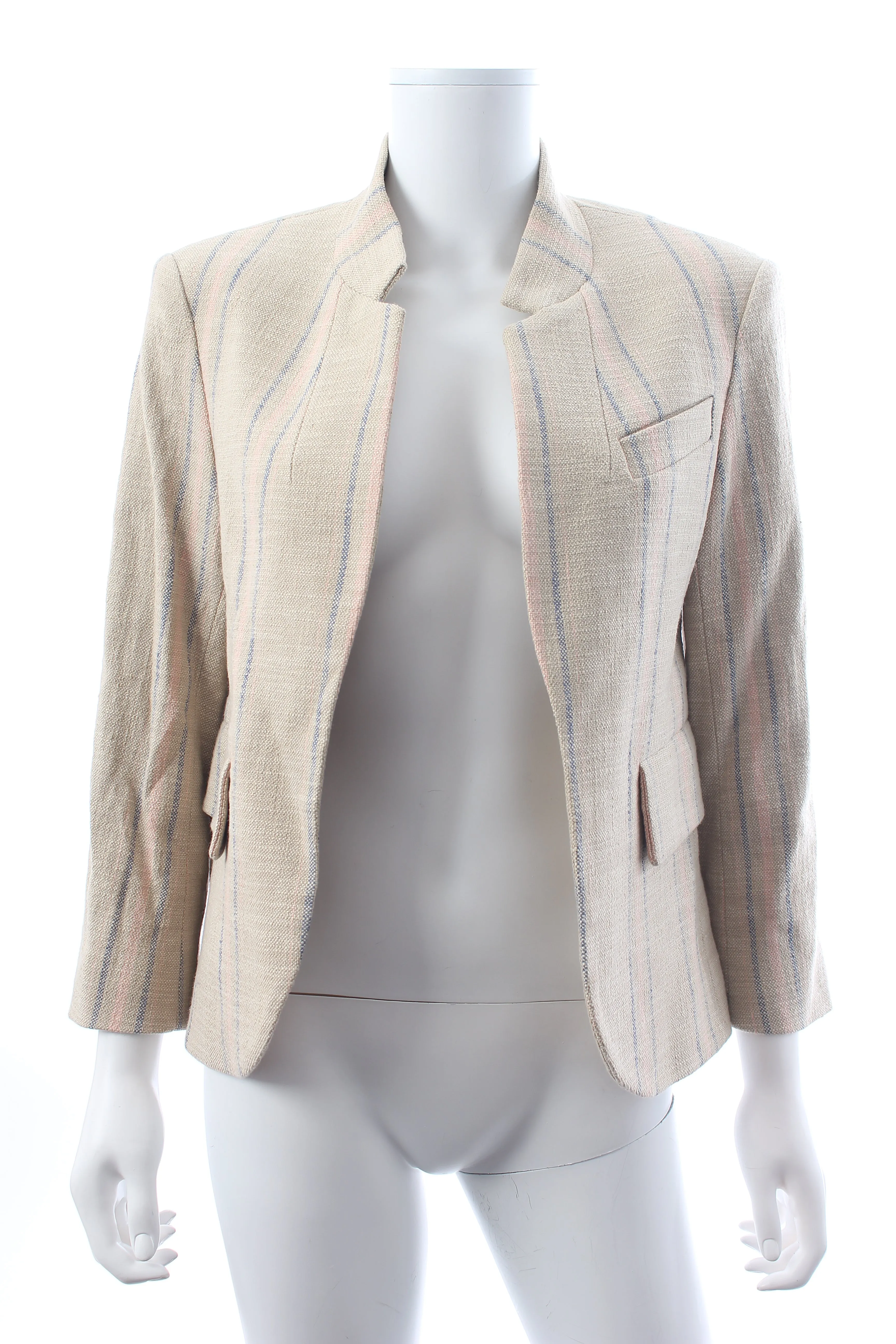 Zadig & Voltaire Verys Toile Striped Cotton and Linen-Blend Blazer